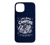 Carcasa para iPhone 13 Divertida fogata Vintage de Bigfoot Alien para Acampar con Forma de Sasquatch
