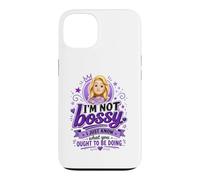 Carcasa para iPhone 13 Divertido Bossy Rubia De Dibujos Animados Mujer Púrpura Reina
