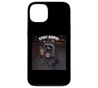 Carcasa para iPhone 13 Divertido Mapache con un Animal Espiritual de Dona y café Helado