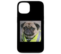Carcasa para iPhone 13 Divertido Pug Trabajo Trabajo Meme Humor Foto Borrosa