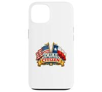 Carcasa para iPhone 13 Dual Citizen Texas American Flag Patriotic Funny Pride