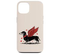 Carcasa para iPhone 13 Dueño de Perro Salchicha con alas de ángel Lindo Perro Salchicha