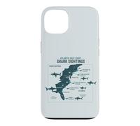 Carcasa para iPhone 13 East Coast Shark Sightings Cool Map