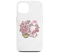 Carcasa para iPhone 13 Easter Bunny Pink Sakura Flower Cute Japanese Cherry Blossom