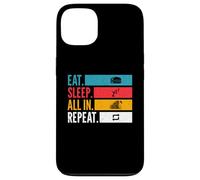 Carcasa para iPhone 13 Eat Sleep con mentalidad de Juego de póker repetido y motivación