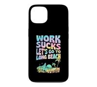 Carcasa para iPhone 13 El Trabajo apesta Vamos a IR a Long Beach California Floral Surf