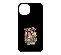 Carcasa para iPhone 13 El Weekend Empieza Miercoles Divertido Diseño Gato