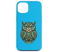 Carcasa para iPhone 13 Elemental Folk Art Owl Symmetrical Mandala Bird Graphic