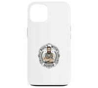 Carcasa para iPhone 13 Emblema de Honor de Caballero Barbudo Vintage Estilo Retro