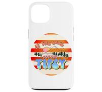 Carcasa para iPhone 13 En el Lago, emborrachándose, Retro, de los 70, Mountain Sunset Camping