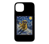 Carcasa para iPhone 13 Esquí Golden Retriever Art Skiier Perro en Ski Hill