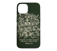 Carcasa para iPhone 13 Esther Cuatro Catorce Fe Cristiana Corona Floral Reina