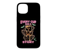 Carcasa para iPhone 13 Every Cup Has A Story Halloween Coffee Lover Mug Stack