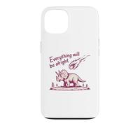 Carcasa para iPhone 13 Everything Is Alright Dinosaur Asteroid Chaos Graphic Retro