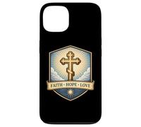 Carcasa para iPhone 13 Fe Esperanza Amor Cristiano Ortodoxo Floral Jesucristo Dios