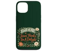 Carcasa para iPhone 13 First of All Jesus Thinks I'm A Delight Christian Floral