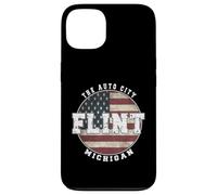Carcasa para iPhone 13 Flint Michigan, Bandera Americana Vintage