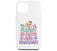 Carcasa para iPhone 13 Fluent In Math Sarcasm Pi Pink Bow Light Bulb Matemáticas Profesor