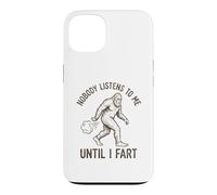 Carcasa para iPhone 13 Funny Bigfoot Fart Sasquatch Pedos Papá Broma Día del Padre