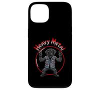 Carcasa para iPhone 13 Funny Black Labrador Heavy-Metal Rock Música Metalhand