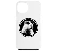 Carcasa para iPhone 13 Funny Black Logo Sunglasses Lover Chill Capybara Vibes