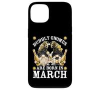 Carcasa para iPhone 13 Funny Champagne Birthday Gnomes For Women Are Born In March