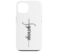 Carcasa para iPhone 13 Funny Garage Car Mechanic Husband Dad - Señal de Cruz Vertical