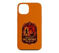 Carcasa para iPhone 13 Funny Halloween I'D IR AL Infierno Y Volver para MI Gato