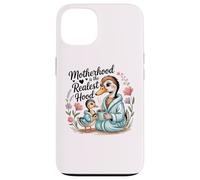 Carcasa para iPhone 13 Funny Motherhood Is The Realest Hood Día de la Madre Goose Mom
