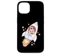 Carcasa para iPhone 13 Funny Space Cat Astronauta Bebiendo Boba Bubble Milk Tea Niños