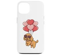 Carcasa para iPhone 13 Funny Valentines Day Heart Balloons Goldendoodle Dog Lover
