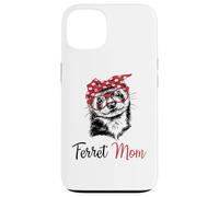 Carcasa para iPhone 13 Funny Womens Girls Glasses Bandana Mom Ferret Lover