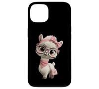 Carcasa para iPhone 13 Gafas Baby Alpaca Kawaii Llama Character Pink Leopard