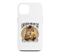 Carcasa para iPhone 13 Gato bávaro Amante de la Cerveza y círculo pequeño