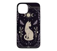 Carcasa para iPhone 13 Gato místico Celestial Luna Polilla Botánica Arte Oculto