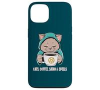 Carcasa para iPhone 13 Gatos, café, satanás y hechizos Lindo Gato Oculto