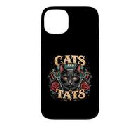 Carcasa para iPhone 13 Gatos y Tatuajes Gato Negro Artista del Tatuaje