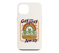 Carcasa para iPhone 13 Gay The Pray Away | Lindo Divertido Queer Frogs Rainbow Retro