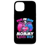 Carcasa para iPhone 13 Gender Reveal Mommy Team Rosa o Azul Qué Piensas