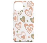 Carcasa para iPhone 13 Girly Coquette Cute Pink Heart Sage Green Hearts Valentines