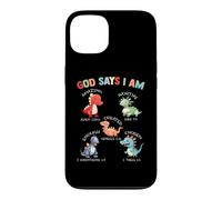 Carcasa para iPhone 13 God Says I Am Dinosaur Bible Verses
