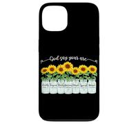 Carcasa para iPhone 13 God Says You Are Girasol Mason Jar Christian Religious