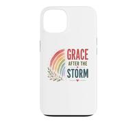 Carcasa para iPhone 13 Gracia después de la tormenta Boho Rainbow Oración Cristiana Positiva