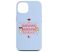 Carcasa para iPhone 13 Graduación Divertida de I Survived Nursing School
