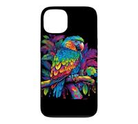 Carcasa para iPhone 13 Gráfico de aerógrafo Retro Colorido Loro pájaro Tropical