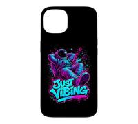 Carcasa para iPhone 13 Gráfico de Astronauta Morado y Verde Azulado Just Vibing para Hombre