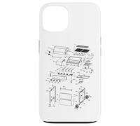 Carcasa para iPhone 13 Gráfico de Diagrama de Plano de Barbacoa para Hombre