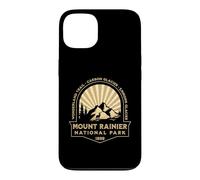 Carcasa para iPhone 13 Gráfico Retro Sunburst del Parque Nacional Mount Rainer Washington