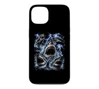 Carcasa para iPhone 13 Great White Shark Storm Funny Ocean Animal Marine Graphic
