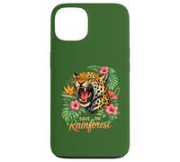 Carcasa para iPhone 13 Guardar la Fauna Tropical del Jaguar rugiente de la Selva Tropical